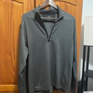 Vineyard Vines Performance gray quarter zip long sleeve pullover